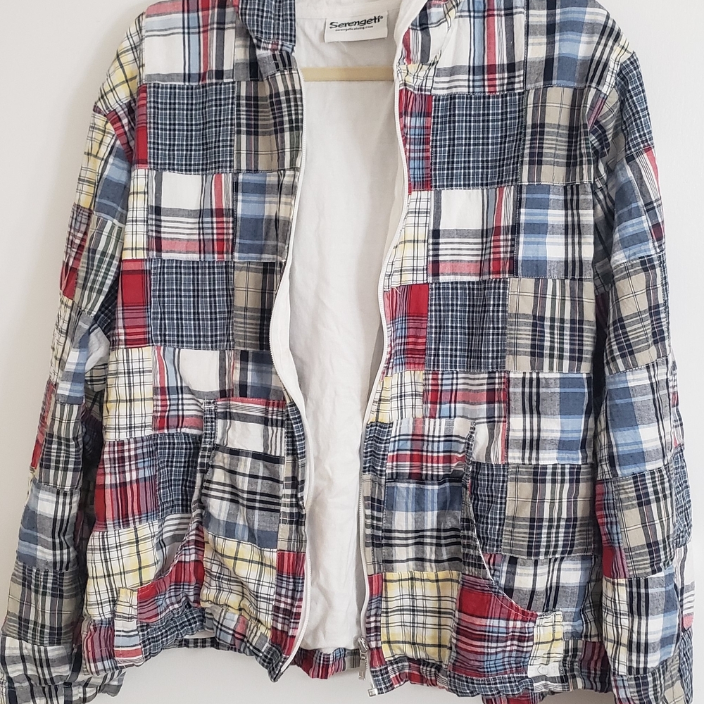 Serengeti Multicolor Plaid Patchwork Jacket See P… - image 1